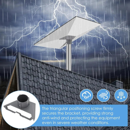 Weatherproof aluminium alloy Starlink Gen3 V3 roof mount pipe adapter kit for outdoor installation, by Guangzhou Chuangze Digital Technology.