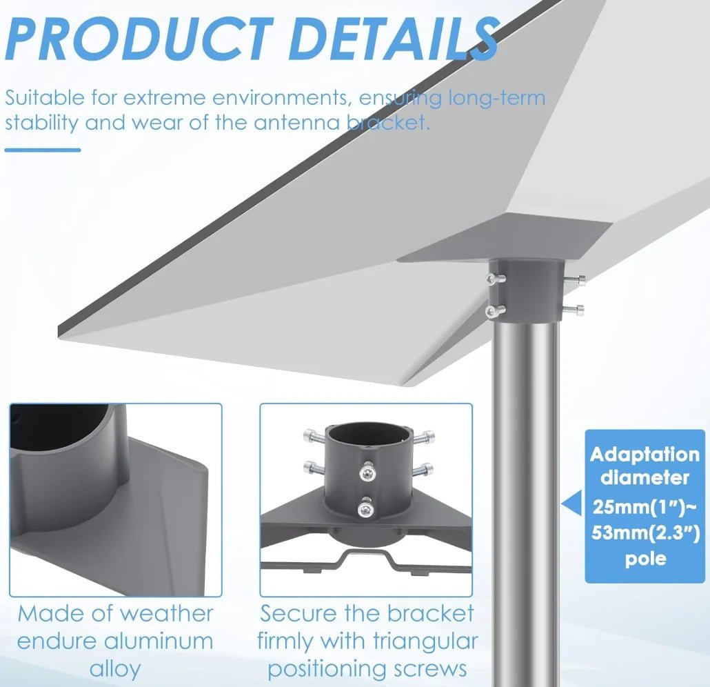 Weatherproof aluminium alloy mount pipe adapter kit for Starlink Gen3 V3 roof mount outdoor installation, outdoor game accessories.