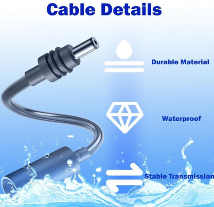 Weatherproof DC power extension cord for Starlink, male to female, heavy-duty, flexible outer shell, durable replacement by Guangzhou Chuangze.