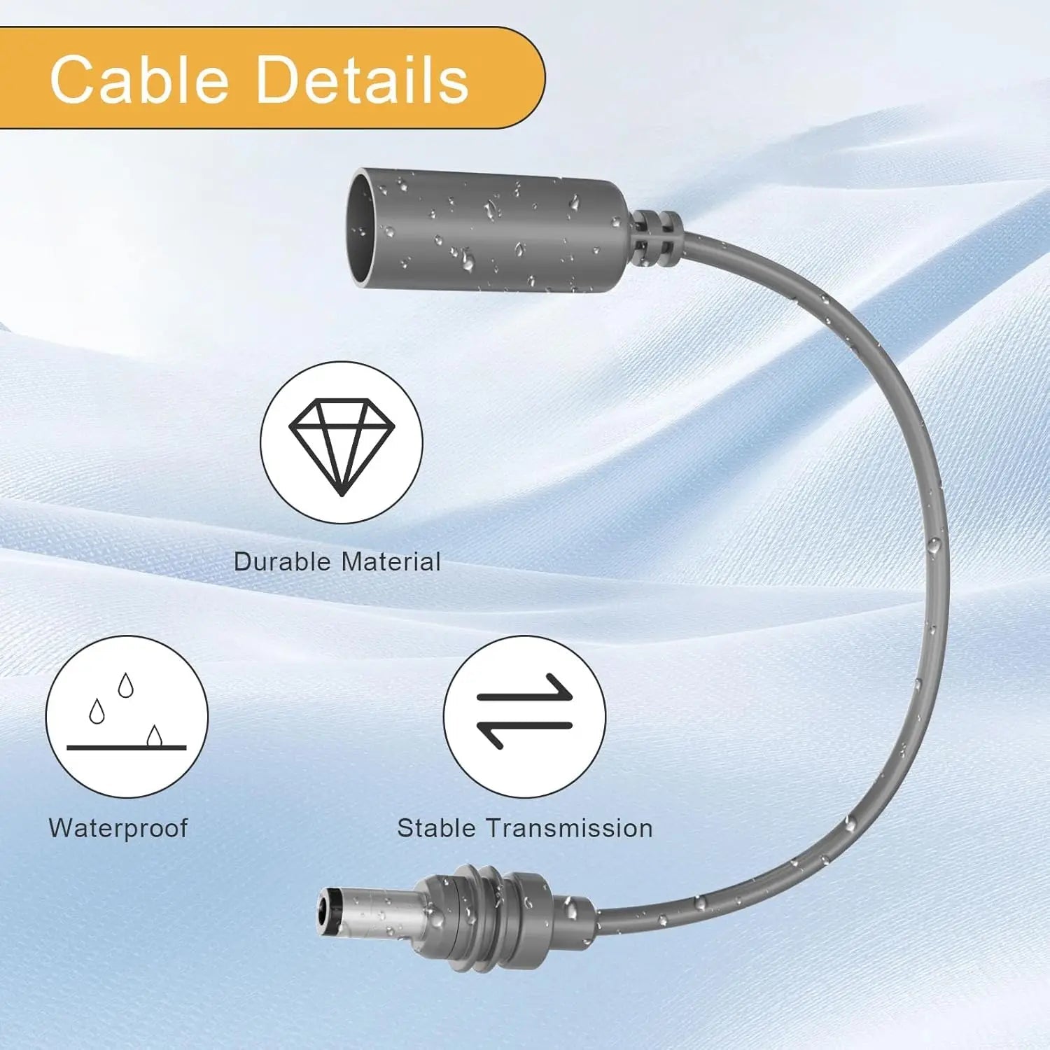Starlink mini extension cable with waterproof grey DC male to female connector, 18AWG outdoor replacement extender cord.