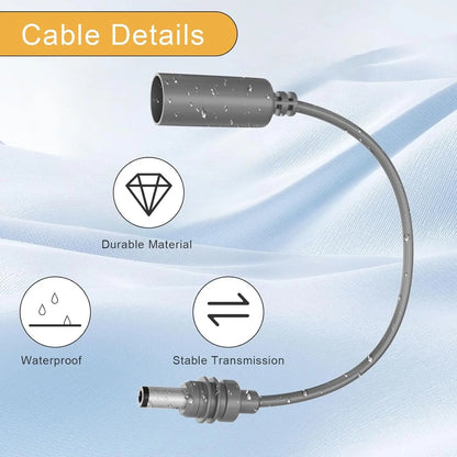 Starlink mini extension cable with waterproof grey DC male to female connector, 18AWG outdoor replacement extender cord.