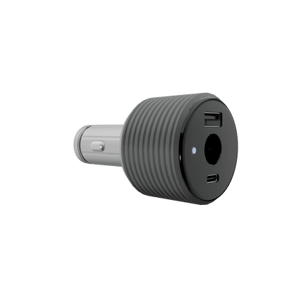 Starlink 3-in-1 Mini Car Adapter with USB, cigarette lighter plug, and built-in boost converter for fast charging in vehicles