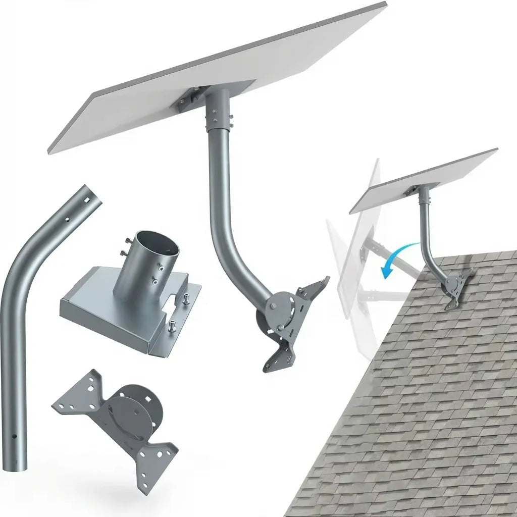 Starlink Gen 3 roof mount kit with adjustable pipe adapter and mounting hardware, designed for Guangzhou Chuangze Digital Technology Co., Ltd.