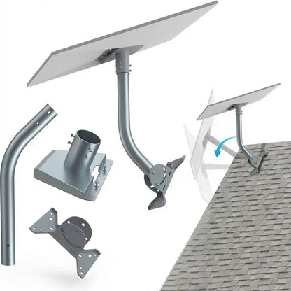 Starlink Gen 3 roof mount kit with adjustable pipe adapter and mounting hardware, designed for Guangzhou Chuangze Digital Technology Co., Ltd.