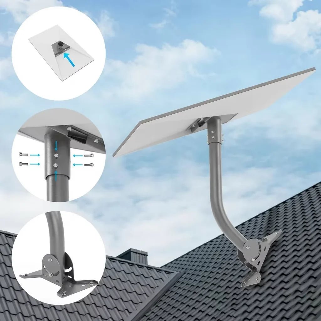 Starlink Gen 3 roof mount kit with gray adjustable pipe adapter, designed for secure satellite dish installation by Guangzhou Chuangze Digital