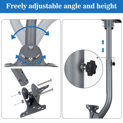 Starlink Standard V3 mounting kit with Gen 3 pipe adapter, adjustable angle, curved lengthen, gray color, by Guangzhou Chuangze Digital Technology