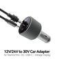 Starlink 2-in-1 mini car adapter by Guangzhou Chuangze with USB-C fast charge, cigarette lighter plug, boost converter, and voltage display