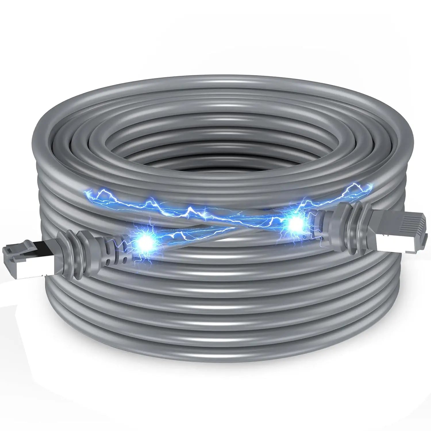 Starlink Gen3 cable with PVC jacket and RJ45 connectors, 23m/75ft length, designed for satellite internet setup.