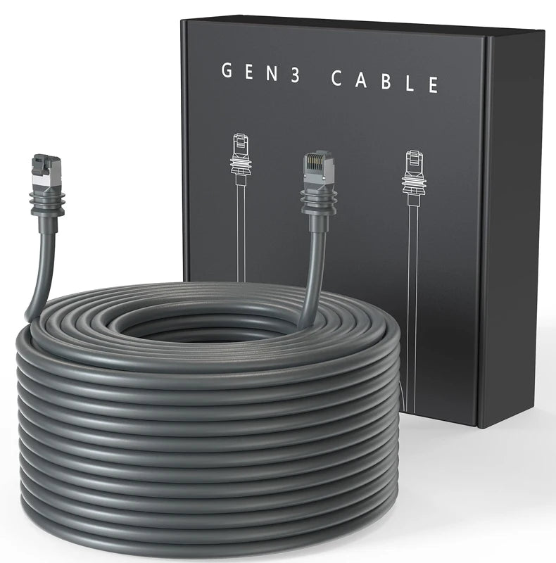 Starlink Gen3 satellite internet cable by Guangzhou Chuangze Digital, 23M/75FT PVC jacket with RJ45 connectors for internet setup.