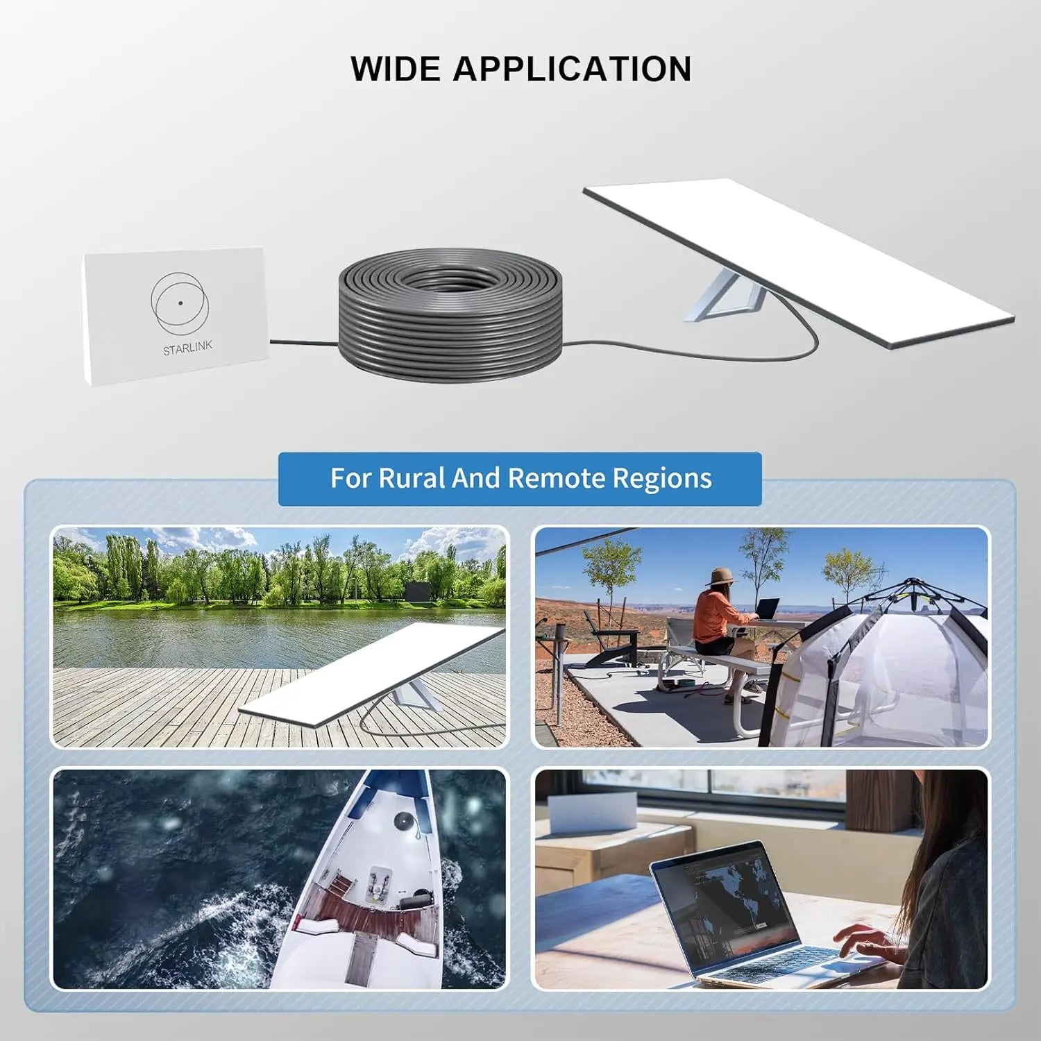 Starlink Gen3 cable by Guangzhou Chuangze Digital, 23m/75ft PVC jacket satellite internet cable with RJ45 connectors.