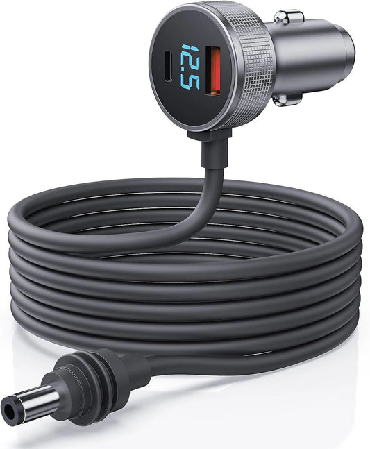 Starlink mini 3in1 waterproof digital voltage display power cord for cars and boats, 12V-24V cigarette lighter to DC power cord