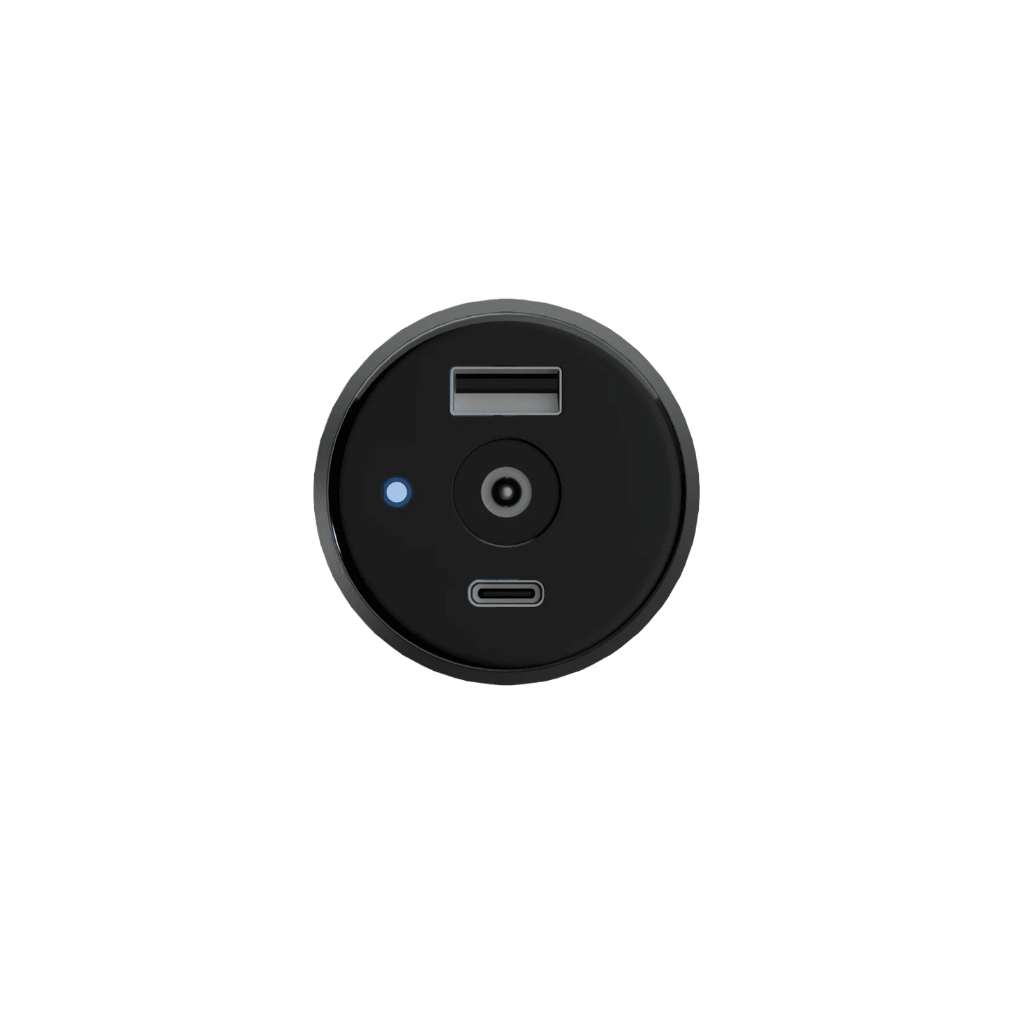 Silver 3-in-1 Starlink car charger for Mini 105W with DC, USB-C, and USB-A ports, suited for RV, truck, yacht, and outdoor camping.