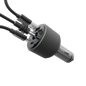 Starlink digital display 2-in-1 105W boost car adapter with DC and USB-A ports, silver, for Starlink Mini accessories.