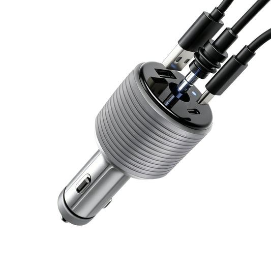 Starlink Mini Car Adapter by Guangzhou Chuangze Digital, silver gray DC step-up converter for car cigarette lighter, high-speed charging.