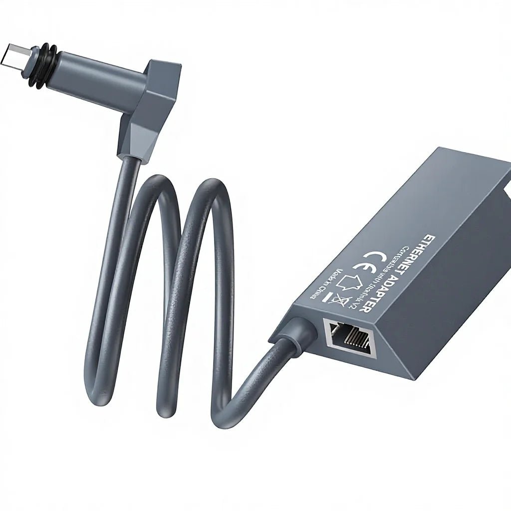 Starlink External Ethernet Adapter V2 Gen 2 by Guangzhou Chuangze converts RJ45 Gigabit Ethernet to mesh WiFi router for desktop use.