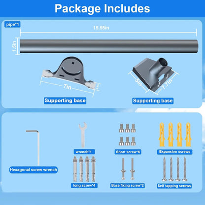 Starlink Gen 3 roof mount kit with metal alloy bracket and pipe adapter, angle adjustable for secure satellite dish installation