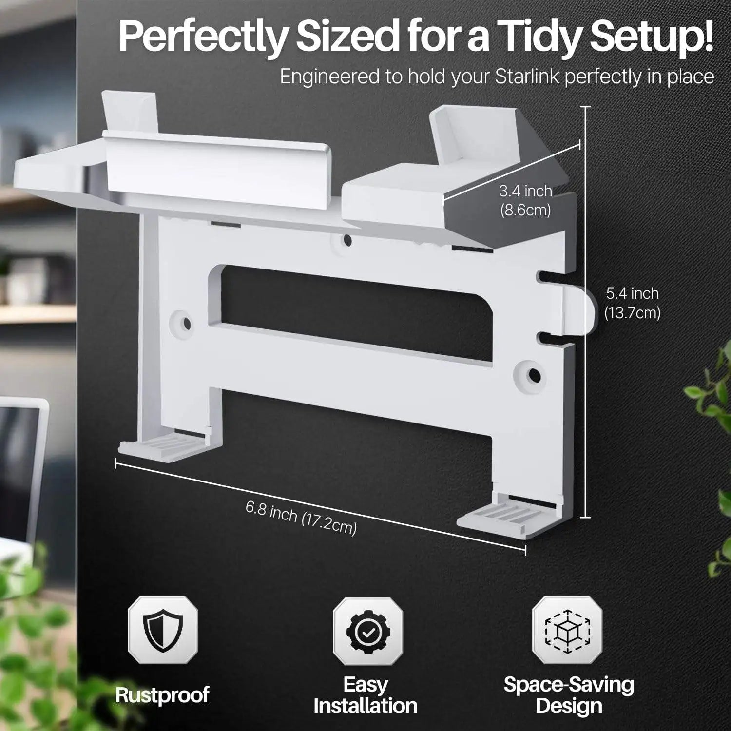 Starlink all-in-one wall mount bracket by Guangzhou Chuangze for indoor router installation, white, stable holder for Starlink routers