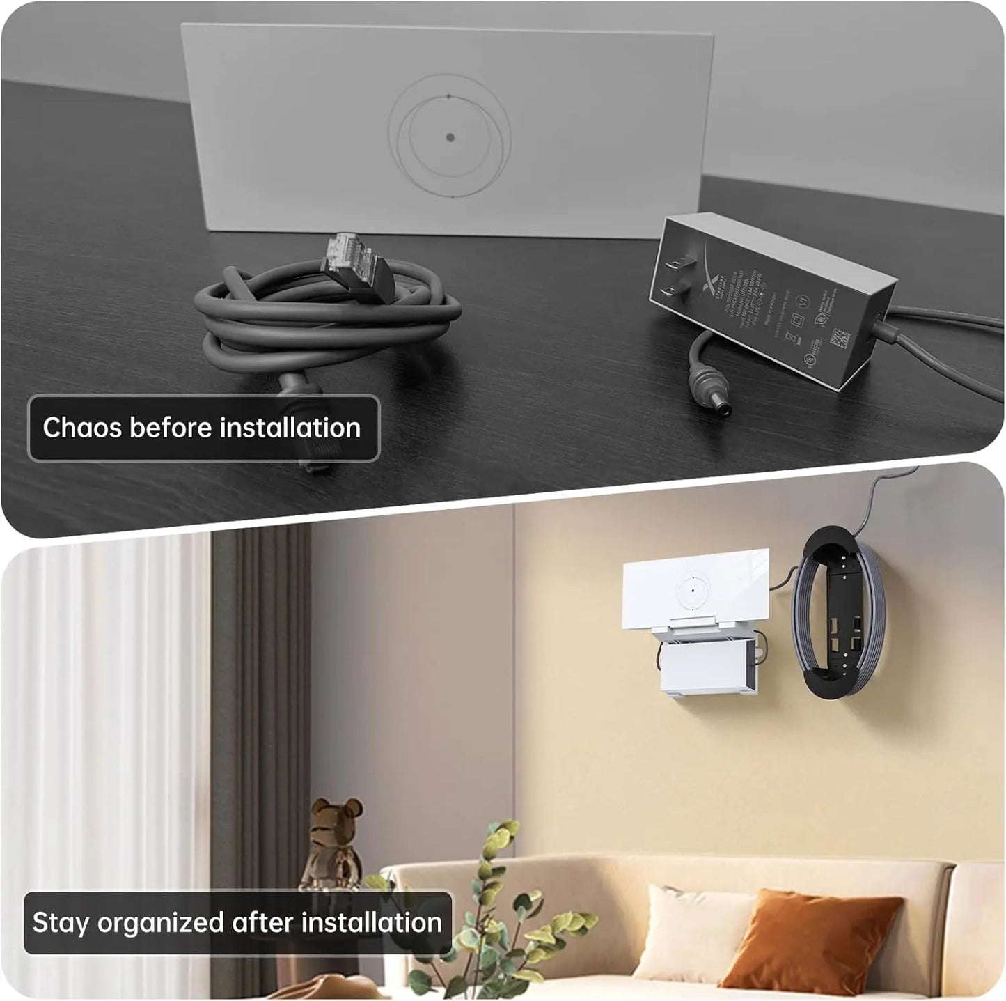 Starlink all-in-one wall mount bracket by Guangzhou Chuangze for indoor router installation, white stable holder for Starlink router.