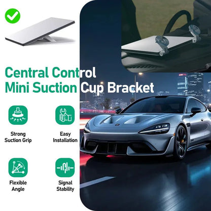 Starlink mini dish antenna center console suction mount bracket made of durable ABS for RV, car window, or windshield use.