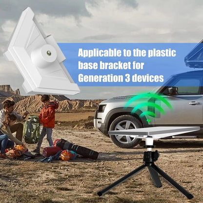 Starlink Mini Mount Adapter with ABS base and metal screw thread, designed for stable rooftop installation on RVs and boats.