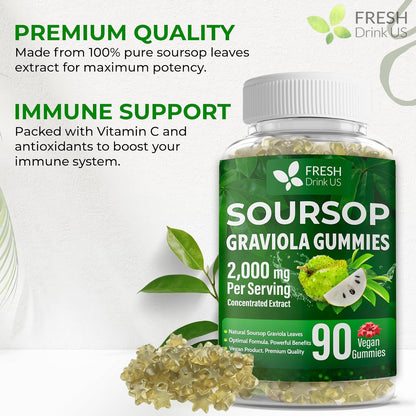Premium 90 Soursop Graviola Gummies
