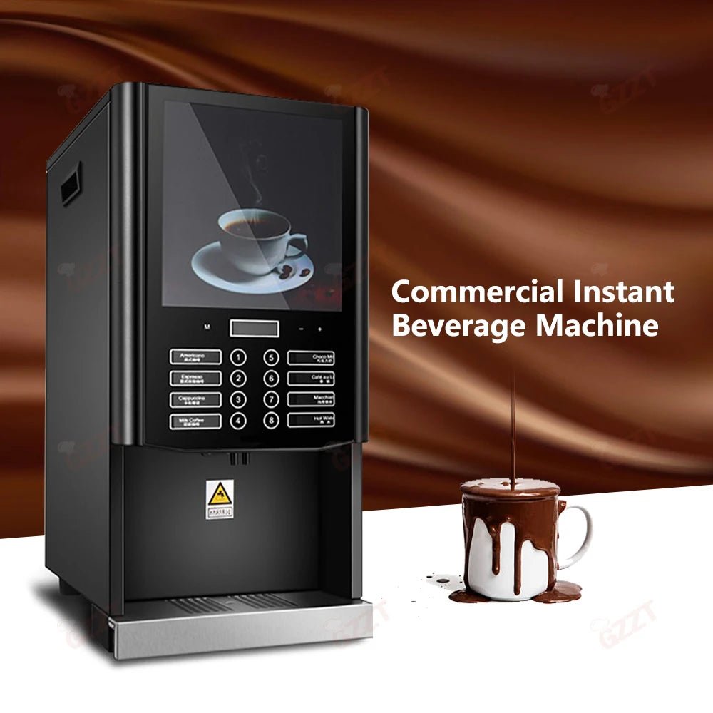 GZZT Commercial Vending Instant Beverage Machine Coffee Maker with Espresso Latte Cappuccino Mocha Hot Chocolate Americano - BACKUPMYFILESNOW