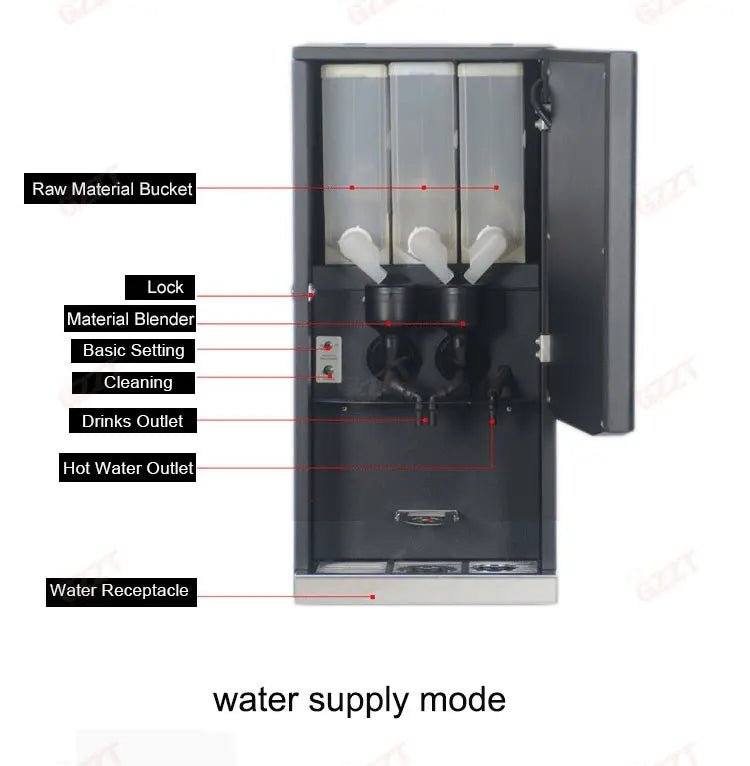 GZZT Commercial Vending Instant Beverage Machine Coffee Maker with Espresso Latte Cappuccino Mocha Hot Chocolate Americano - BACKUPMYFILESNOW