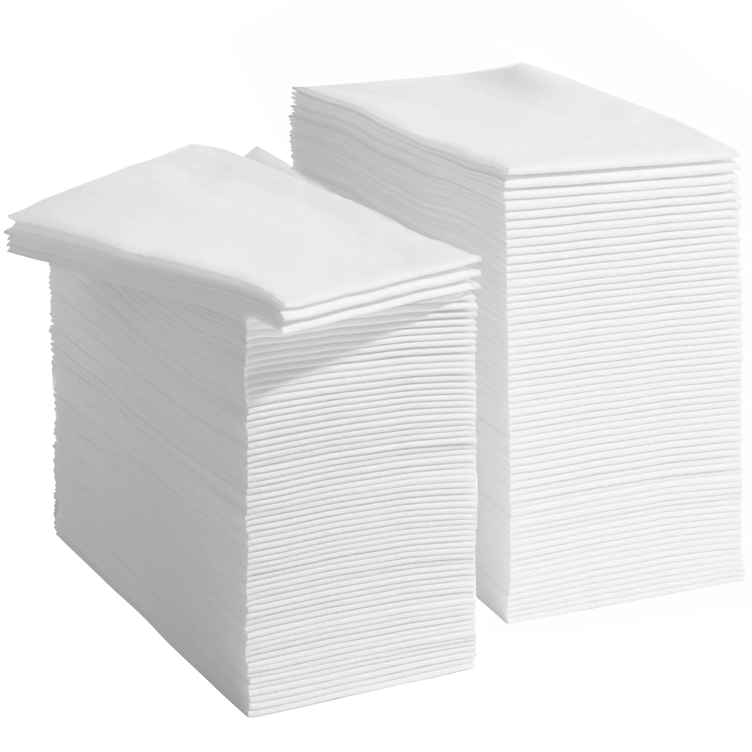 Prestee 100 Linen Feel Disposable Paper Towels - Hand Towels for Bathroom - Cloth-Like Napkins for Weddings Events and Dinners - Paper Napkins Ideal for Home Office - White 12 x 17 Inches