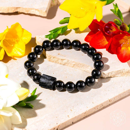 Habit Breaker - Black Obsidian & Tourmaline Bracelet