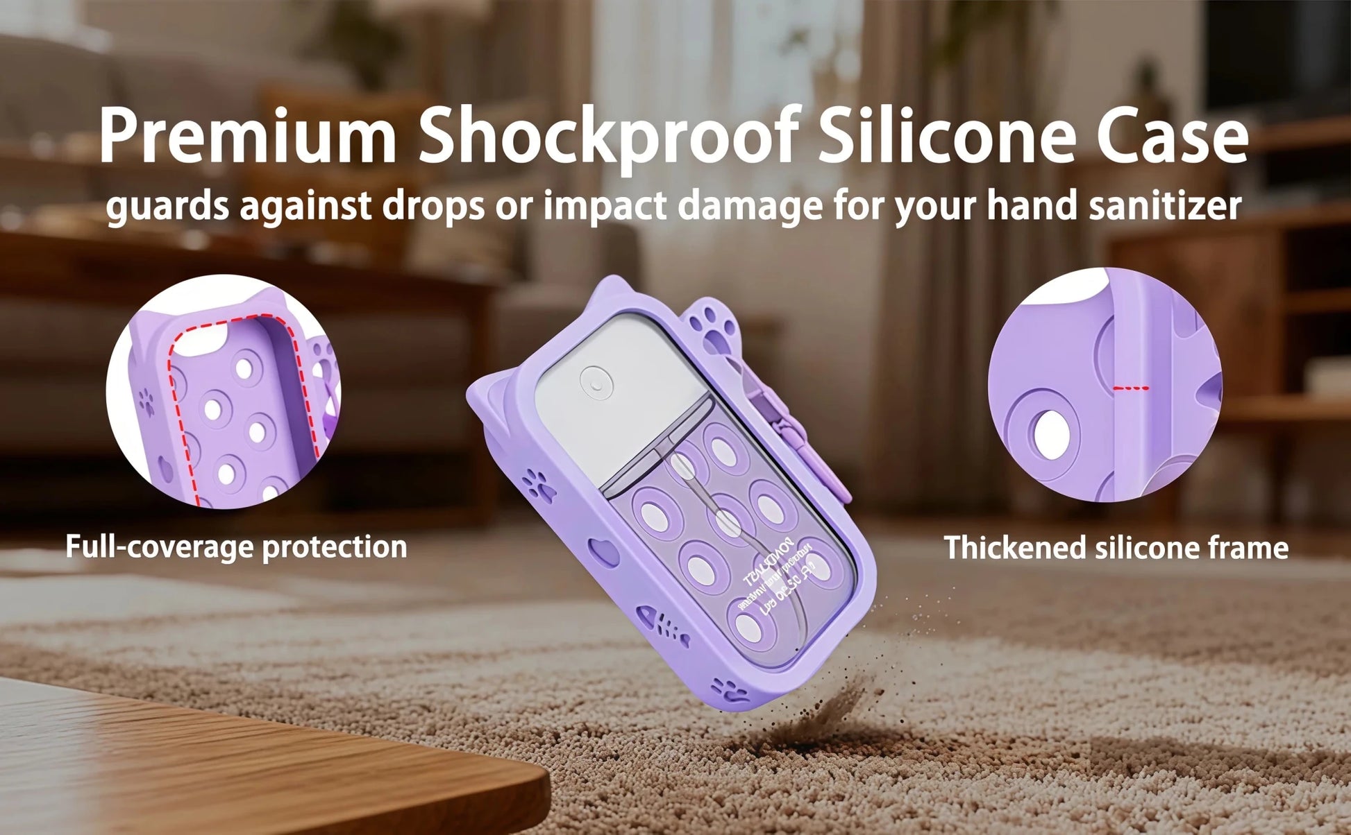 Hand Sanitizer Mist Case 1FL. OZ., Protective and Stylish Hand Sanitizer Spray Accessory, Silicone Case with Keyring，Portable - BACKUPMYFILESNOW