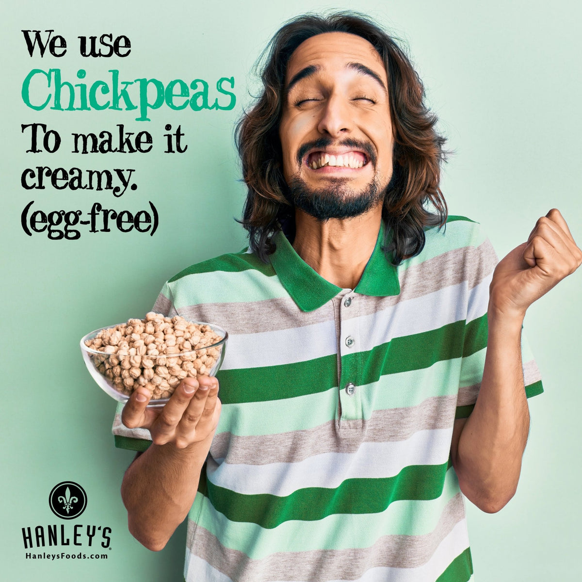 Creamy Hanley's Foods Caesar dressing in a bottle, ideal for salads and finishing dishes.