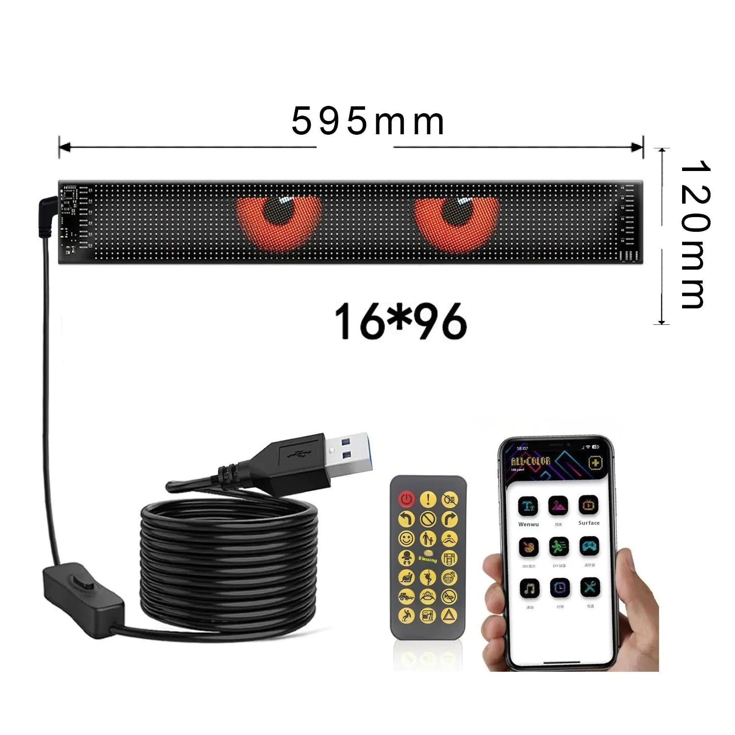 Car Flexible Bluetooth Smart Advertising Screen