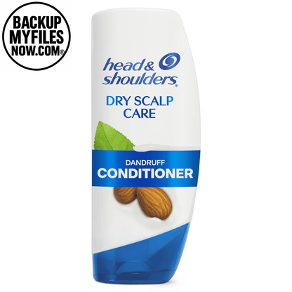 Head & Shoulders Dandruff Conditioner for dry scalp, 10.6 oz bottle with creamy texture and label visible.