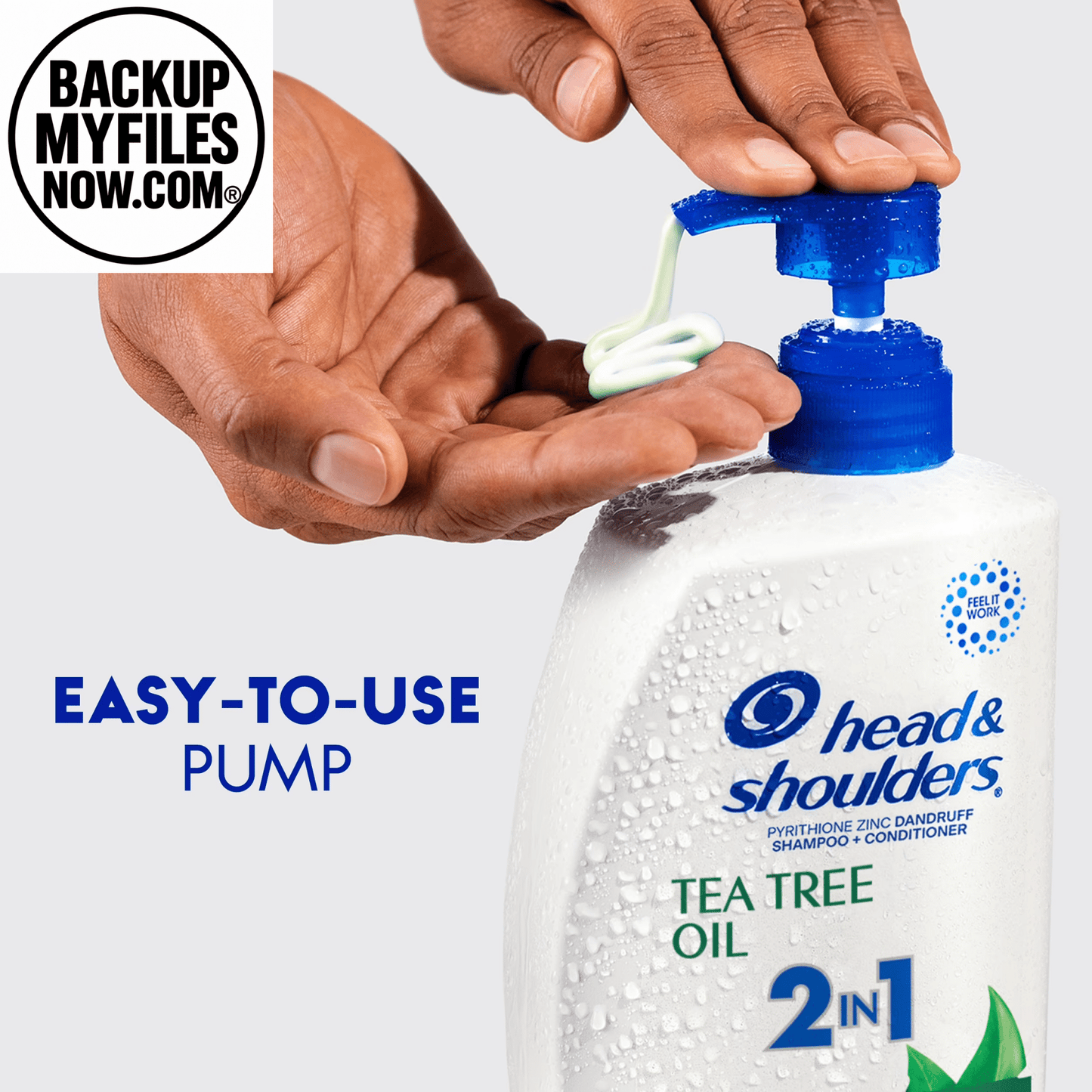 Head & Shoulders 2-in-1 Dandruff Shampoo and Conditioner with Tea Tree Oil in a 28.2 fl oz bottle, showing the product label.