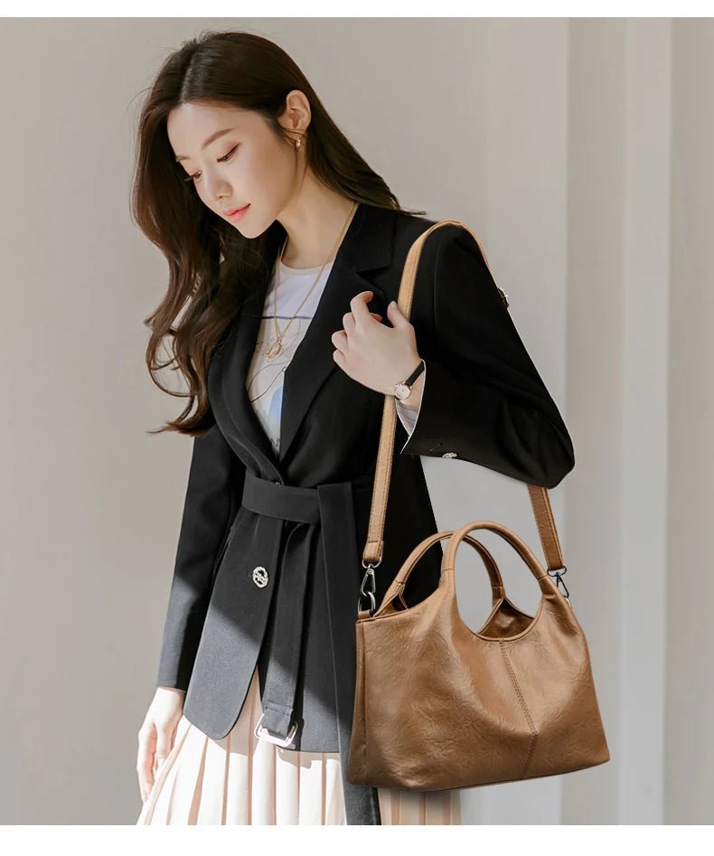 High Quality Large capacity Leather Women Tote Bag Designer Soft Leather Ladies Shoulder Crossbody Bag Fashion Female Handbags - BACKUPMYFILESNOW