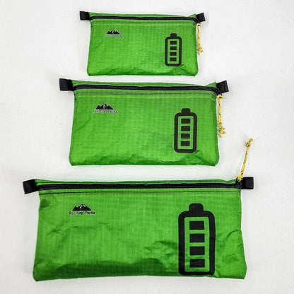 White ultralight zipper pouch organizer with classic pattern by Hilltop Packs LLC, perfect for storing small essentials.