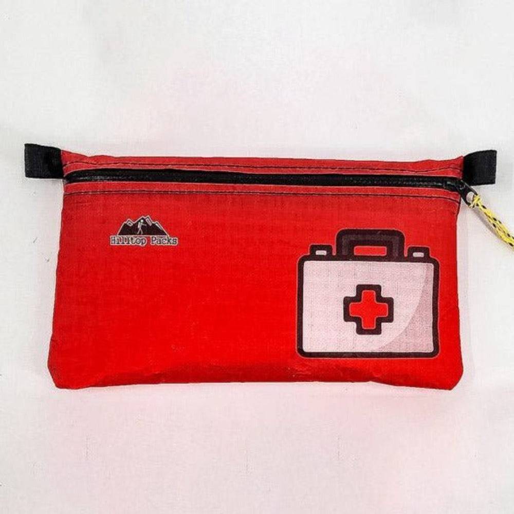 White ultralight zipper pouch organizer with classic pattern from Hilltop Packs LLC, compact and versatile for travel and storage.