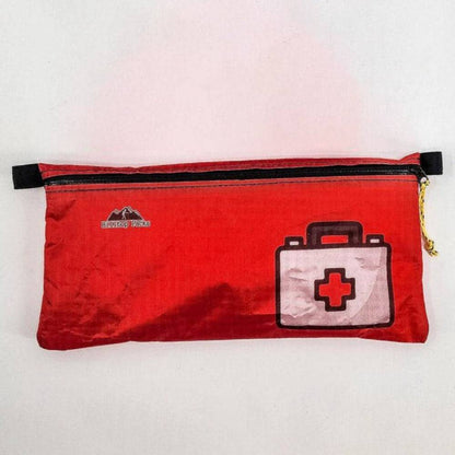 White ultralight zipper pouch organizer with classic pattern from Hilltop Packs LLC, compact and lightweight for travel and daily use.