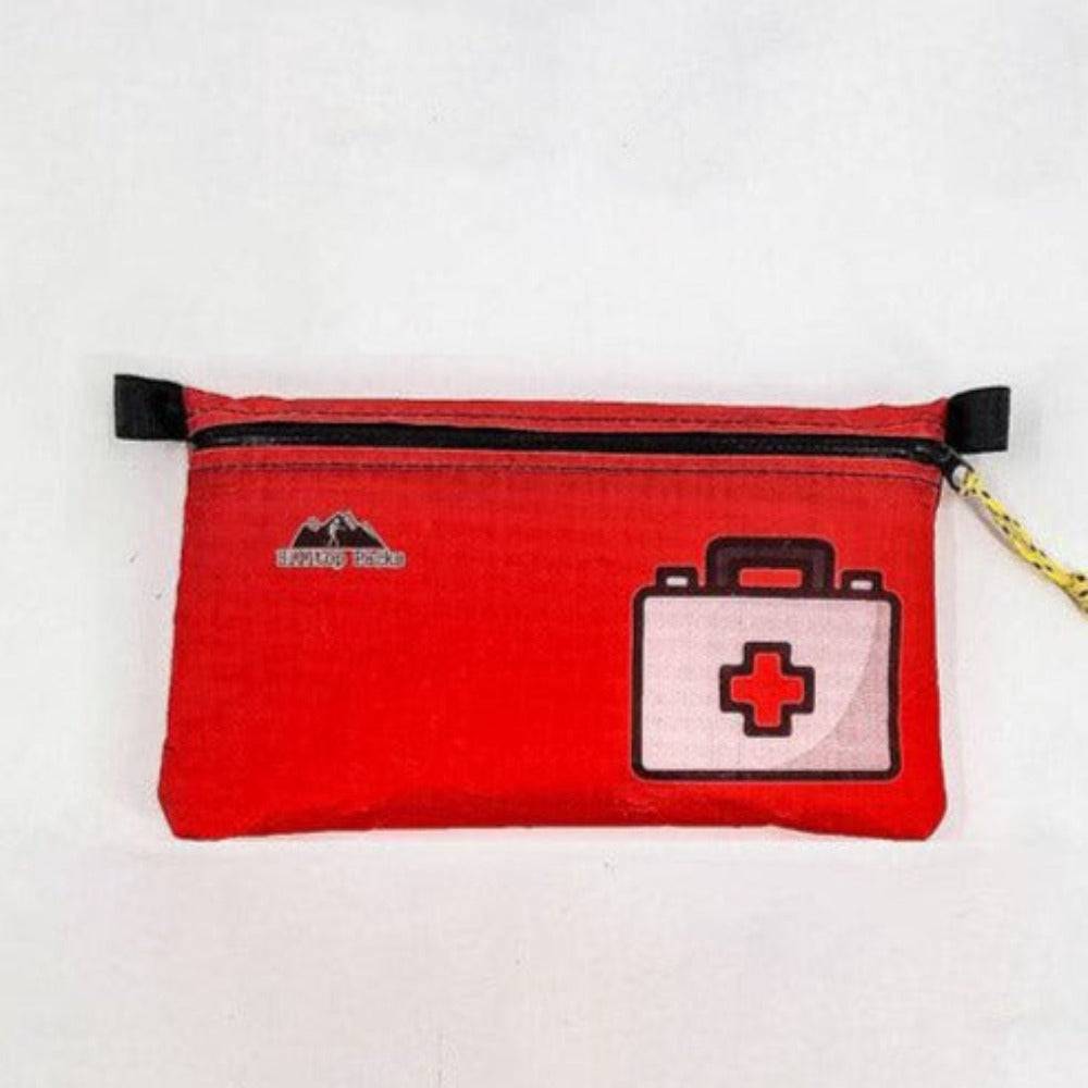 White ultralight zipper pouch organizer with classic pattern from Hilltop Packs LLC, compact and ideal for organizing small items.