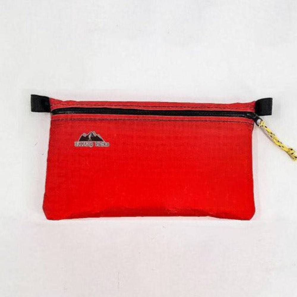 White ultralight zipper pouch organizer with classic pattern by Hilltop Packs LLC for travel and storage.