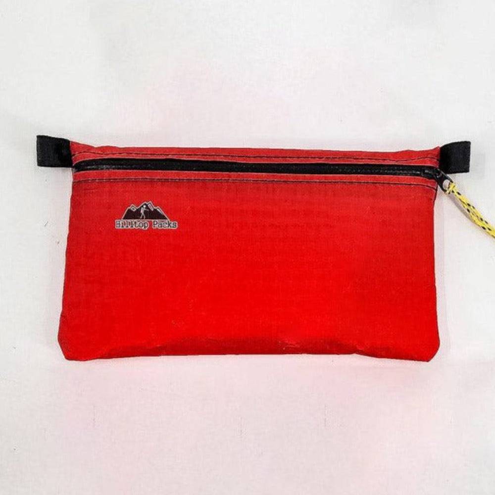 White ultralight zipper pouch organizer with classic pattern from Hilltop Packs LLC, ideal for travel and storage.
