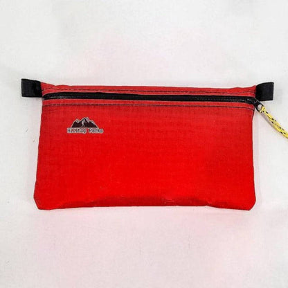 White ultralight zipper pouch organizer with classic pattern from Hilltop Packs LLC, ideal for travel and storage.