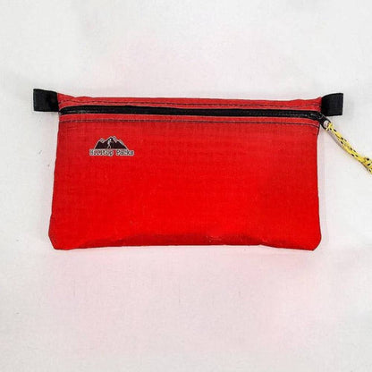 White ultralight zipper pouch organizer by Hilltop Packs LLC with classic pattern, compact and lightweight for travel and storage.