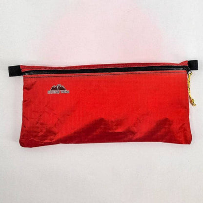 White ultralight zipper pouch organizer with classic pattern from Hilltop Packs LLC, compact and versatile storage solution.