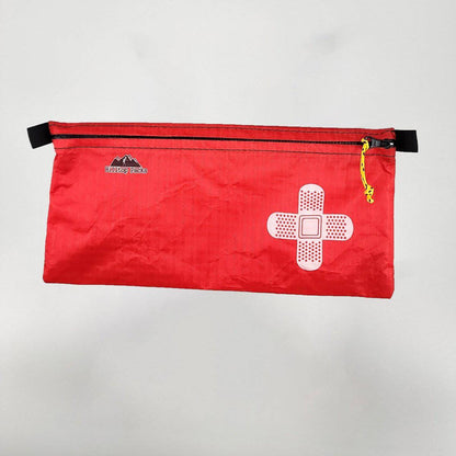 White ultralight zipper pouch organizer with classic pattern design by Hilltop Packs LLC. Compact and lightweight storage solution.