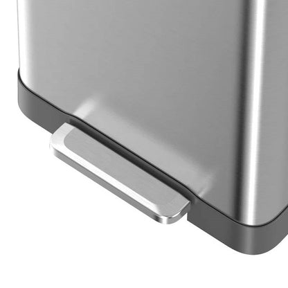 HomePacific 20-gallon stainless steel kitchen trash can with step-on lid, durable and modern for waste disposal.