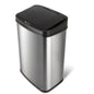 Black 13-gallon stainless steel kitchen trash can with motion sensor lid from HomePacific, modern and touchless waste bin.
