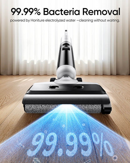 Honiture M7 multi-surface wet dry vacuum cleaner with hard floor washer and cleaner attachments in a home setting