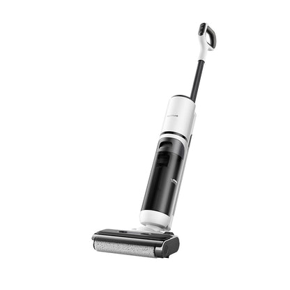 Honiture M7 cordless wet and dry vacuum cleaner with multi-surface cleaning capability, shown in a home setting.