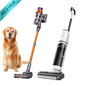 Honiture M7 Ultimate Pet Home Cleaning Bundle with hard floor washer and X7 cordless pet vacuum in a home setting.